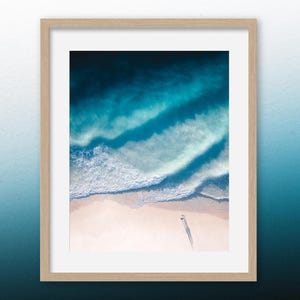 Long Walks – Coastal Wall Art, Beach Walk Photography Print, Aerial Ocean Decor, Minimalist Seaside Artwork, Coastal Home Print, Beach Photo