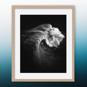 Shadow of the Depths - Surf Photography Print, Ocean Wave Wall Art, Aerial Seascape, Coastal Decor, Beach Print, Dark Ocean Photo