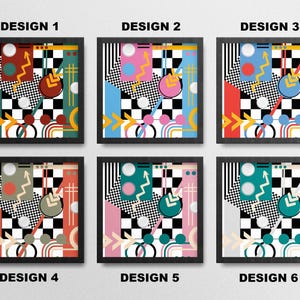 Poster stile Memphis – 40x40 cm – disponibile in 6 colori