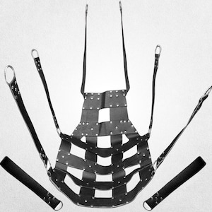 VIP Leather Bondage Sling with Stirrups | Durable Sex Swing