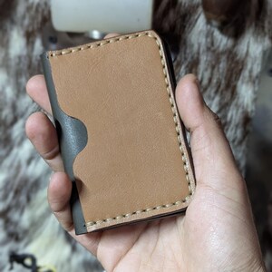 Tarjetero de cuero hecho a mano - Cartera fina de cuero de grano completo / Cartera para tarjetas de crédito, Tarjetero, Tarjetero - Regalo para él