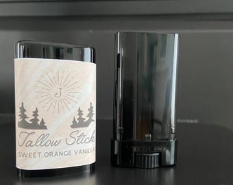Barra de sebo, humectante de sebo orgánico, para todo tipo de piel, natural, sebo alimentado con pasto, vainas de vainilla orgánicas, aroma a aceite esencial
