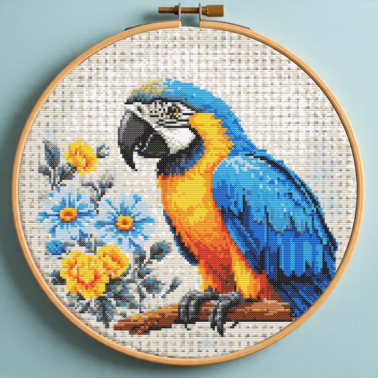 Macaw Cross Stitch - Etsy Macaw Cross Stitch - Etsy