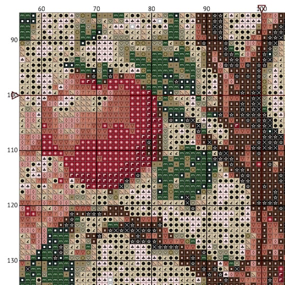 Flowering Peach Tree Cross Stitch Pattern PDF, Spring Blossom