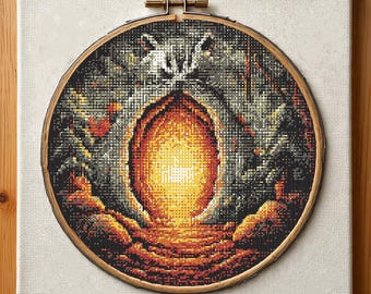 Badger Cave Cross Stitch Pattern PDF, Beginner Wildlife Burrow Embroidery, Underground Animal Cross Stitch Chart PDF, Instant Download