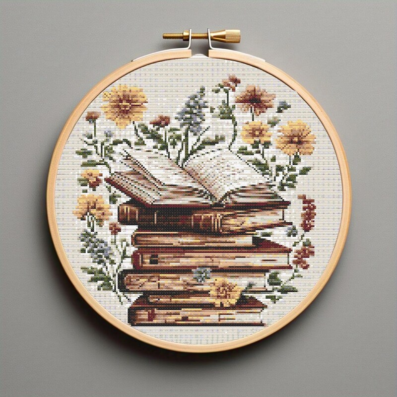 Books Cross Stitch Etsy