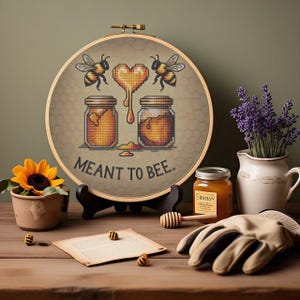 Bumblebee Cross Stitch Pattern, Meant to Bee Cross Stitch Pattern , Insects Easy Cross Stitch ,Bee Honey Counted Modern Cross Stitch PDF
