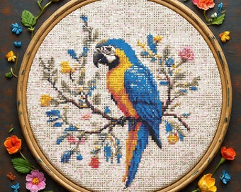 Macaw Bird Cross Stitch Pattern, Bird Cross Stitch, Cross Stitch Pattern, Cross  Stitch Kit, PDF Pattern - Etsy