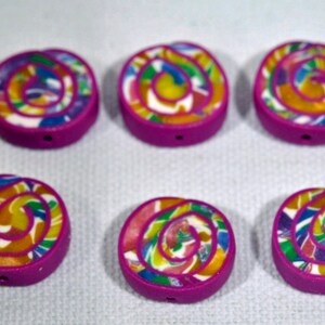 Polymer Clay Beads - set of 6