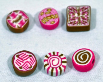 Polymer Clay Beads - set of 6
