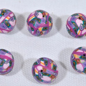 Polymer Clay Beads 14-14 mm- set of 6