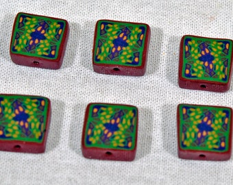 Polymer Clay Beads - set of 6
