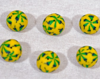 Polymer Clay Beads - set of six beads