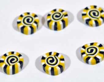 Polymer Clay Beads - set of 6