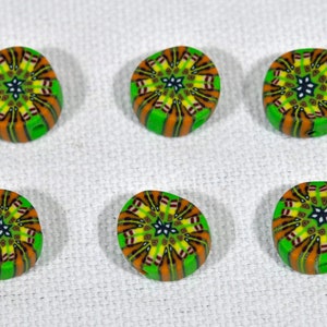 Polymer Clay Beads - set of six pebble shaped beads