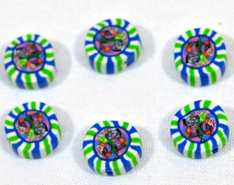 Polymer Clay Beads - set of 6