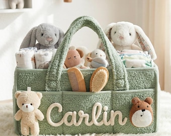 Personlig blöjkorg, Anpassad barnrumsorganisatör med namn, Babyshowerpresent, Babyförvaringskorg