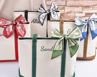 Custom Embroidered Canvas Tote Bag, Custom Text Tote Bag, Bridesmaid Gift, Embroidered Tote, Bridal Party Bag, Bachelorette Gift, Beach Bag