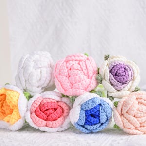 Crochet Rose Flower,Finished Hand Made Flowers,Wedding Accessories,Personalized Gift for Lover,Home Decoration,Desk Decoration, Single Rose