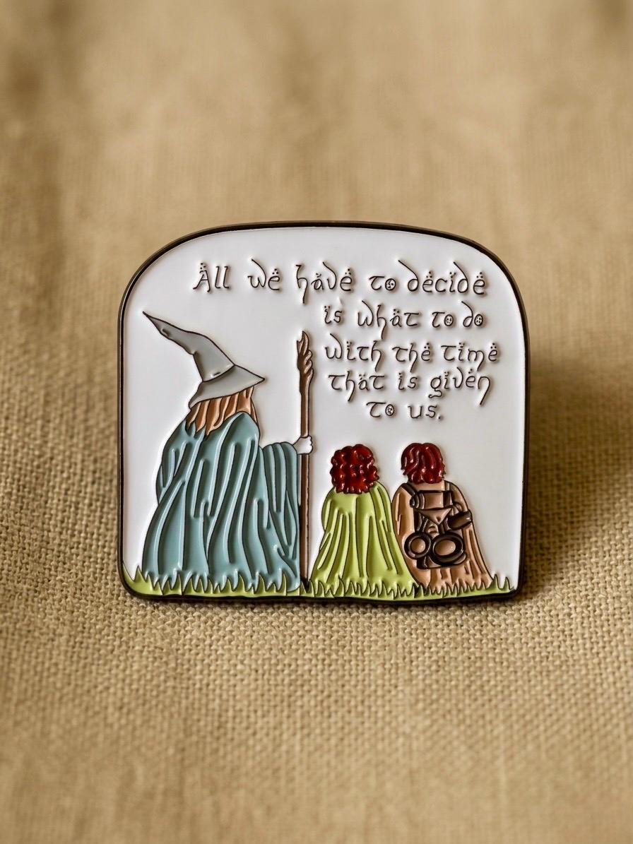 Cartello In Legno Vintage Tolkien: 'All We Have To Decide' - 17,8x61 Cm, Arredamento Ispirazionale