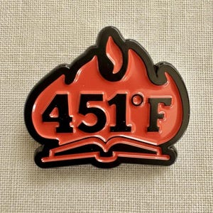 Fahrenheit 451 Enamel Pin | Literary Book Badge