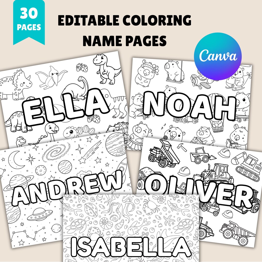 Name Paul Coluring In Custom Name Coloring, 30 Name Color Pages for Adults and Kids, Digital ...