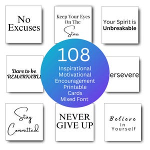 Cartes imprimables de citations inspirantes, citations motivantes, décoration de bureau motivante, notes sur la gentillesse et affirmations positives, motivation pour étudier