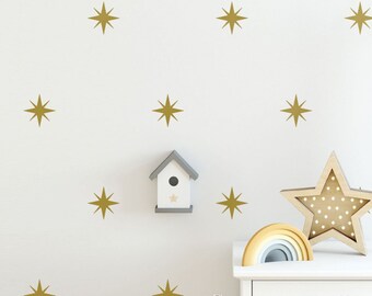 Starburst Wall Decals - Custom Color Star Wall Stickers - Retro Wall Decals