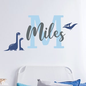 Name Wall Decal Kids Nursery Dinosaur - Wall Decals Nursery - Personalized Name Wall Decal with Dinosaurs Kids Wall Decals