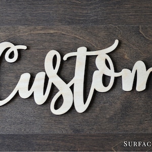 Wooden Name Signs Wooden letters Personalized Wood Design Laser Cut Out Any Font Name Custom Unpainted Wood