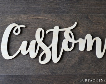 Wooden Name Signs Wooden letters Personalized Wood Design Laser Cut Out Any Font Name Custom Unpainted Wood