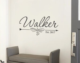 thumbnail image 2 of Spiffy Decals Personalized Circle Family Monogram Vinyl Wall Decal – Customizable 2 of 5