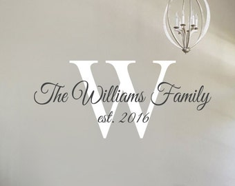 Wall Decals Family Name - Personalized Family Wall Decal Name Monogram - Vinyl Wall Decal Family Wall Decal Wedding Gift