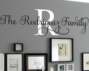 Wall Decal Quote Personalized Family Name Wall Decal for living room bedroom - Vinyl Wall Decal Sticker Great Wedding Gift