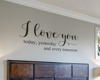 Wall Sticker Quote I Love You Vinyl Wall Sticker Decor - Wall Stickers Family Wall Sticker Perfect Wedding Gift