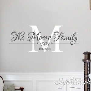 Family Name Wall Decal - Personalized Family Wall Decal Name Monogram - Vinyl Wall Decal Family Wall Decal Wedding Gift