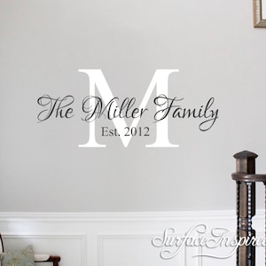 Wall Decals Quote - Personalized Family Name Wall Decal Name Monogram - Vinyl Wall Decal Family Wall Decal Wedding Gift