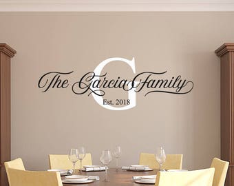 Wall Decal Family Name - Personalized Family Wall Decal Name Monogram - Vinyl Wall Decal Family Wall Decal Wedding Gift