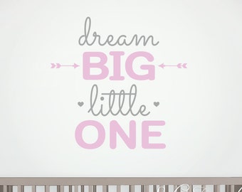 Wall Decal Quote Kids Wall Decal Nursery Dream Big Little One Quote Wall Decal For Boys and Girls Wall Decor Wall Hanging Vinyl Wall Sticker