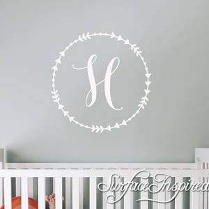 Personalized Wall Decal Circle Monogram for boys and girls rooms. Personalized wall decals made in any colors you want. image 1