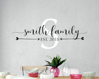 Wall Decals Quote - Personalized Family Name Wall Decal Name Monogram - Vinyl Wall Decal Family Wall Decal Personalized Wedding Gift