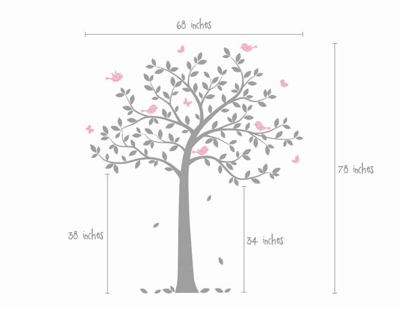 Tree Wall Decal Nursery Large Tree Wall Decal Wall Mural Etsy