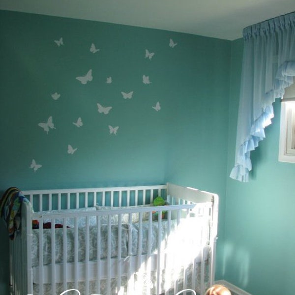 Butterfly Wall Decals. Nursery wall decals for nursery. Set of 16 butterflies. Removable wall decals.