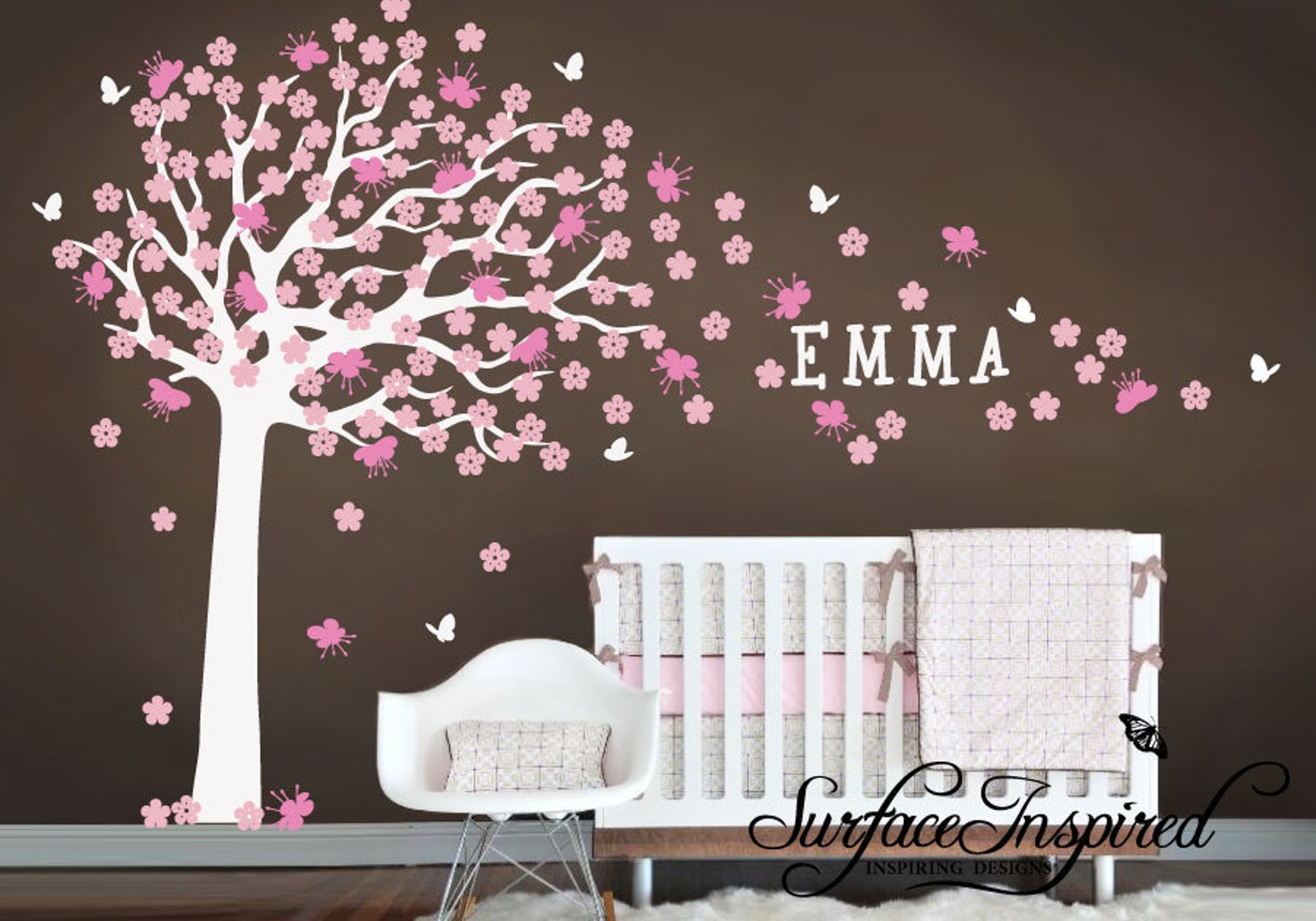 Nursery Wall Decal. Large Cherry Blossom Tree Wall Decal for Etsy