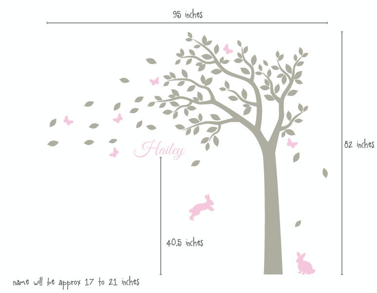 Nursery Wall Decals White Tree Wall Decal Large Tree Decal - Etsy