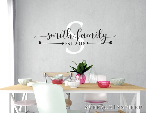 wall decals quote personalized family name wall decal name | etsy