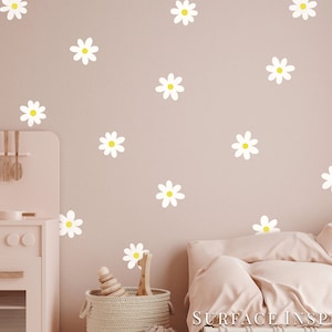 Daisy Flower Wall Decal - Flower Wall Stickers - Boho Decor - Kids Room Wall Art