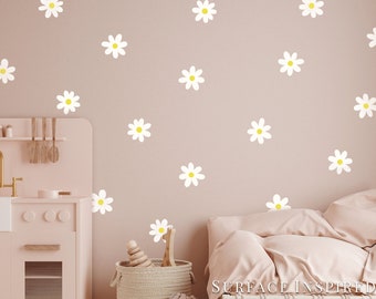 Daisy Flower Wall Decal - Flower Wall Stickers - Boho Decor - Kids Room Wall Art