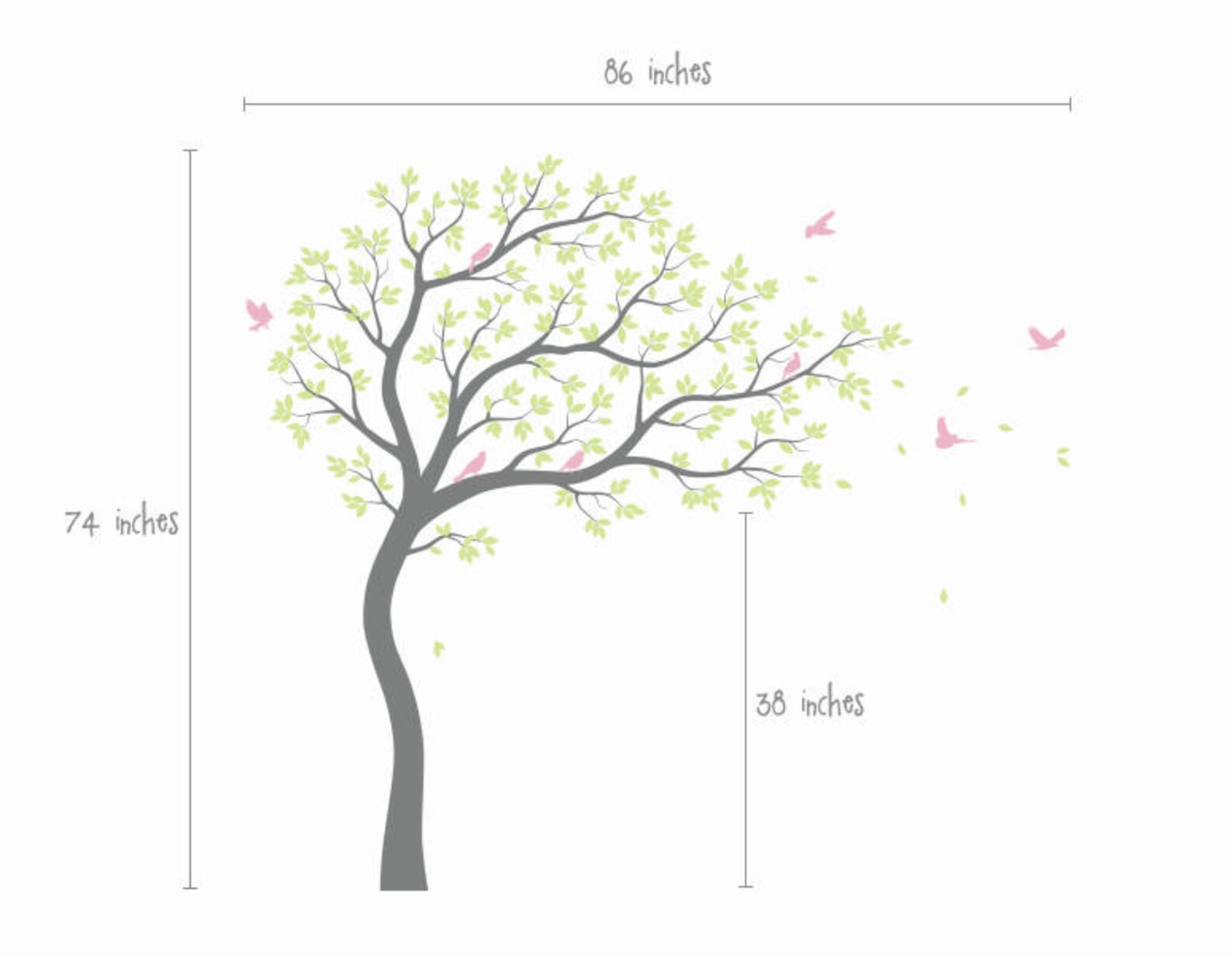 Nursery Wall Decals White Tree Wall Decal Large Tree Wall Decal Wall ...