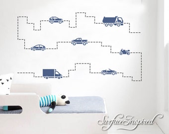 Wall Decals Cars and Roads Wall Decals Boys Large Stickers Vinyl Decal Stickers Choose Any Color You Want